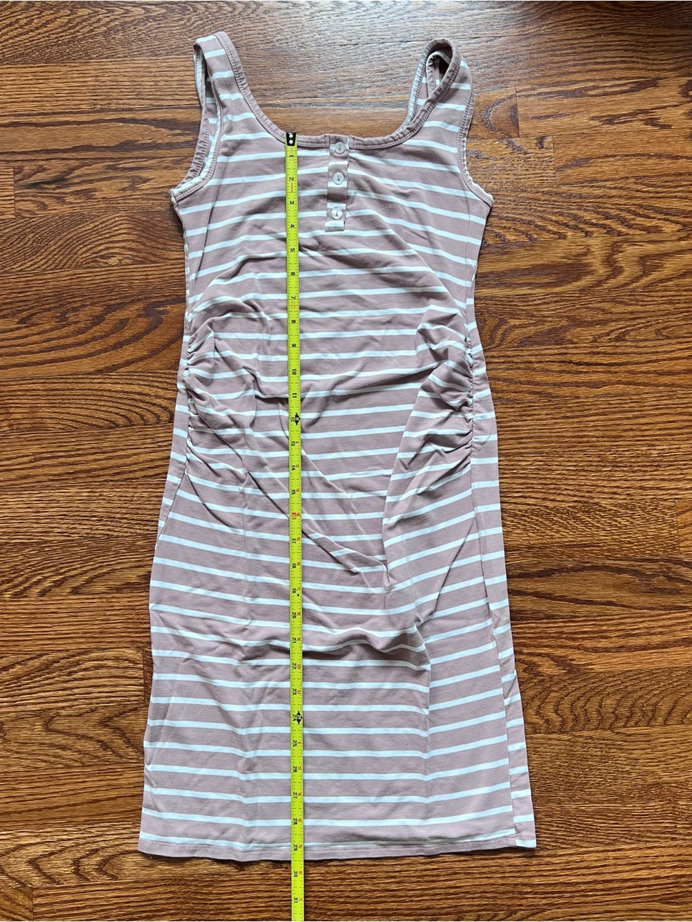 Maternity Heart & Hips Striped Tank Dress in Mauve and White